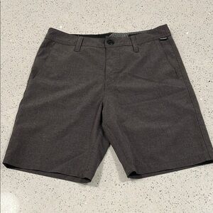 VOLCOM Youth/Men's Flat Front Dark Gray Shorts Triple Logo